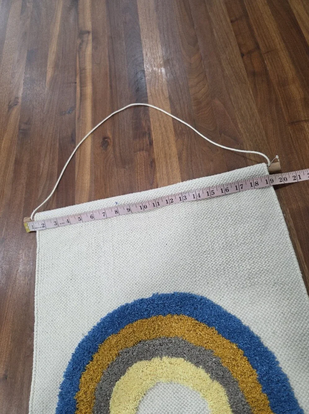 Neutral Rainbow Wall Hanging Tapestry Boho Fringe
